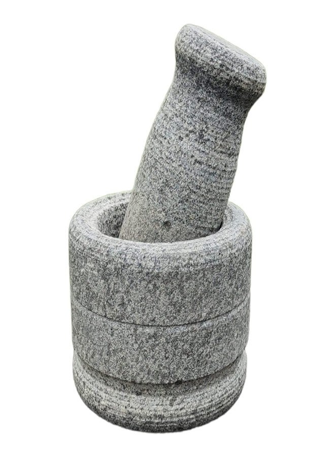 EZAHK Mortar and Pestle Set for Spices, Okhli Masher, Khalbatta, Kharal, Mixer, Natural & Traditional Grinder and Musal, Well Design for Kitchen, Home, Herb (3x3 inch)) - Image 1